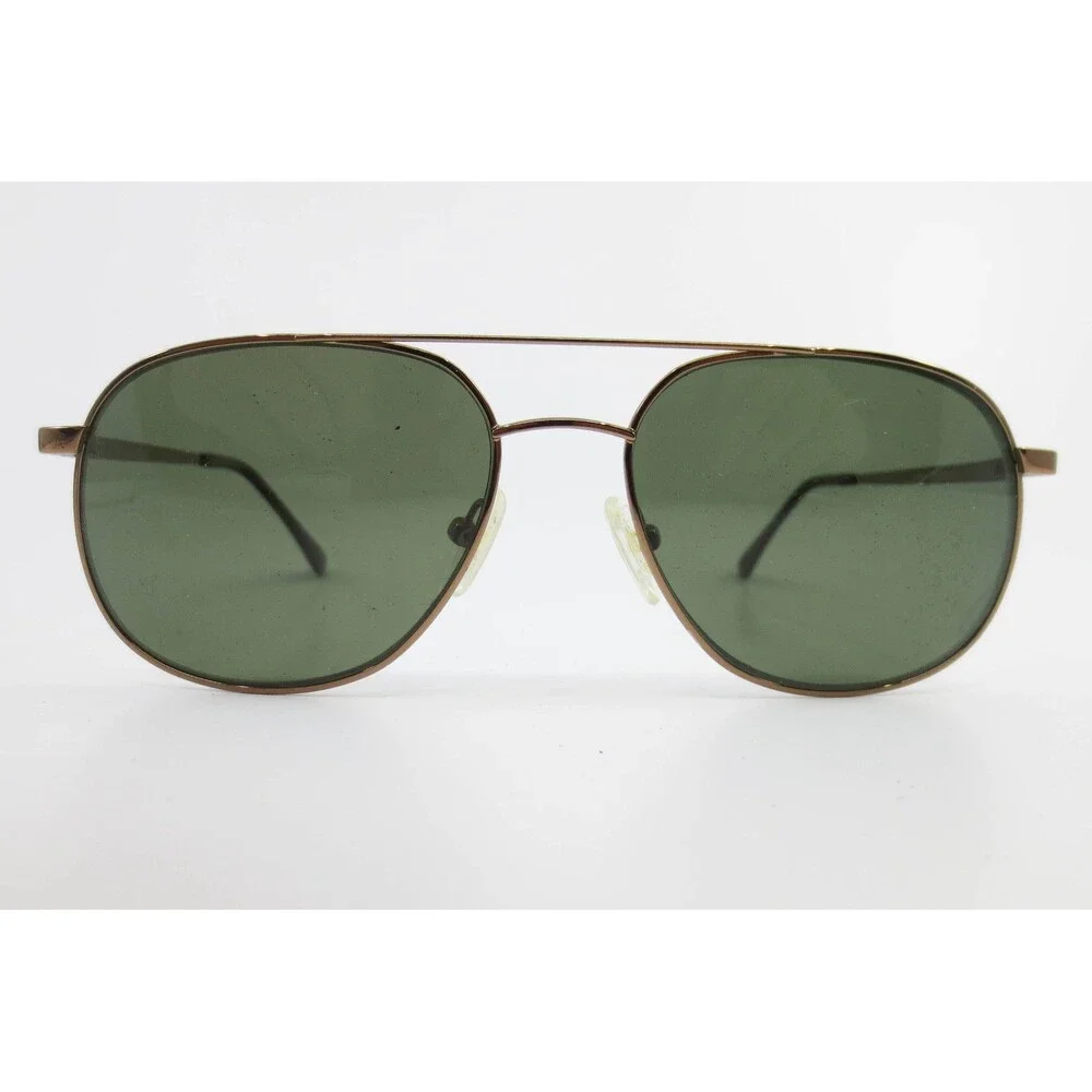 Oliver Mac Aviator Sunglasses Bronze Green Lens 56-17-145 BR Metal Frame Eyewear
